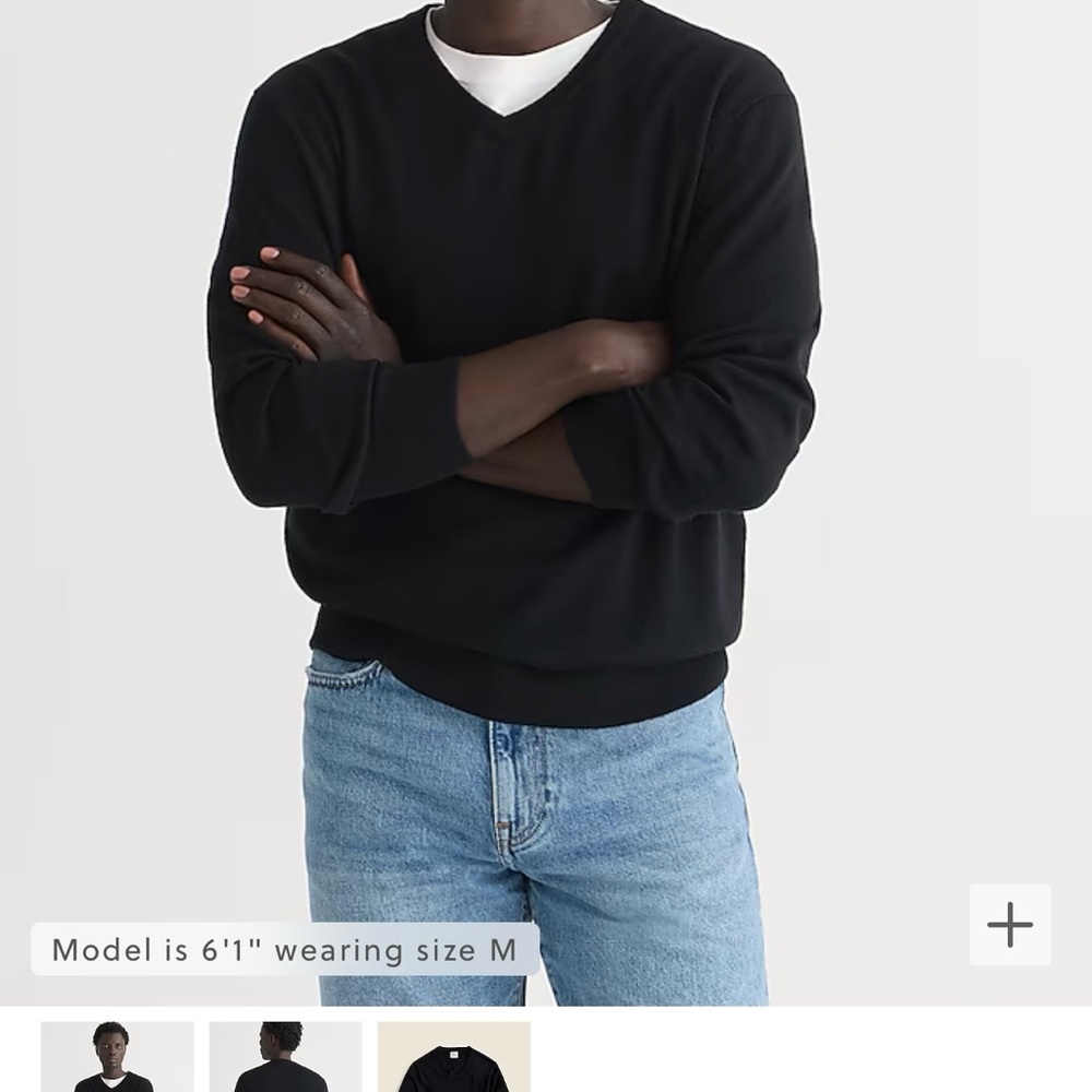 Men's Black V-Neck Sweater